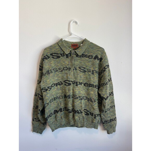 Missoni Other - Supreme x Missoni Zip Long-Sleeve Polo 'Lime' Small